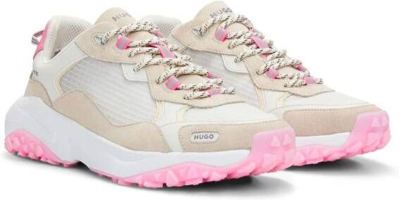 HUGO Low-top sneakers met vlakken Roze