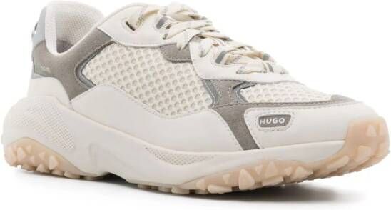 HUGO Chunky sneakers met mesh vlakken Beige