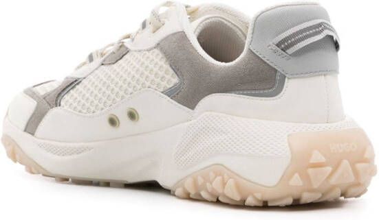 HUGO Chunky sneakers met mesh vlakken Beige