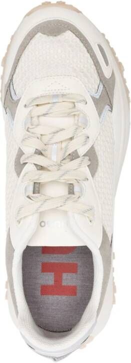 HUGO Chunky sneakers met mesh vlakken Beige