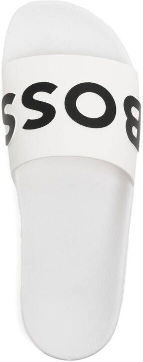 HUGO Slippers met logo-reliëf Wit