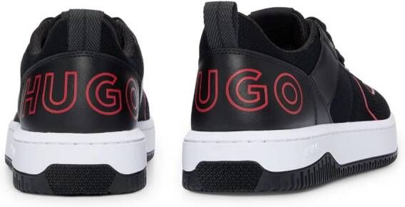 HUGO Sneakers van gerecycled leer Zwart