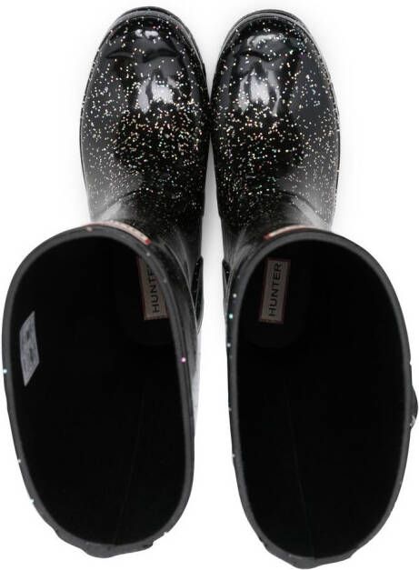 Hunter Kids Giant regenlaarzen met glitter Zwart