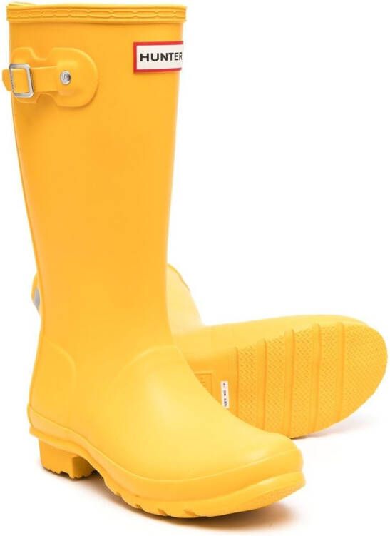 Hunter Kids Laarzen met logopatch Geel
