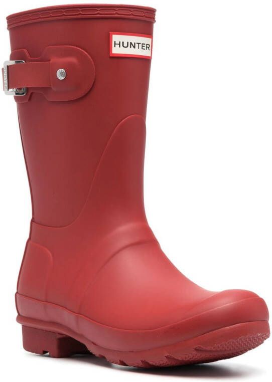 Hunter Laarzen met logopatch Rood