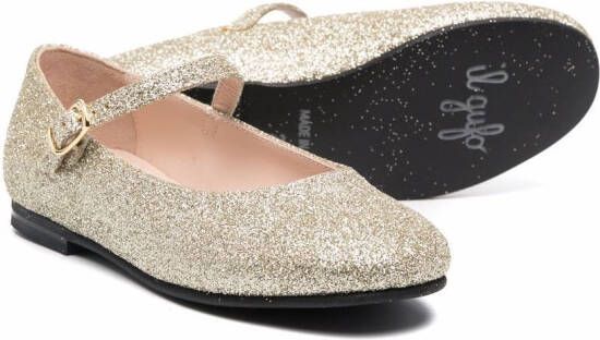 Il Gufo Ballerina's met glitter Goud