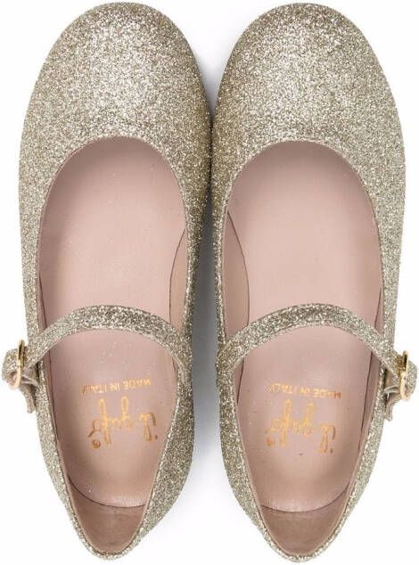 Il Gufo Ballerina's met glitter Goud