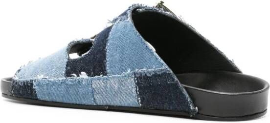 IRO Billie slippers met patchwork Blauw