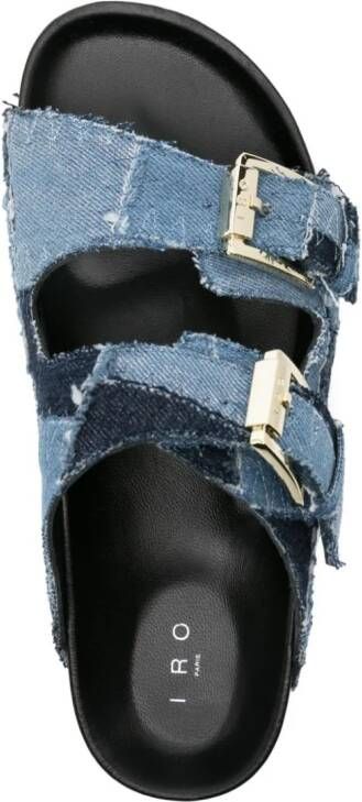 IRO Billie slippers met patchwork Blauw