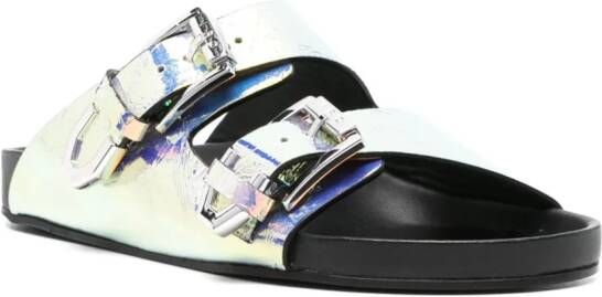 IRO Billie holografische slippers Blauw