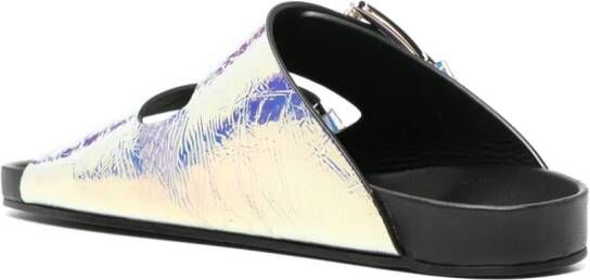 IRO Billie holografische slippers Blauw