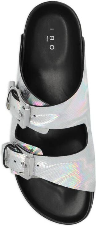 IRO Billie sandalen met slangenleer-effect Zilver
