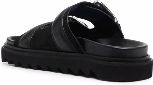 IRO Bolum slippers met dubbele bandjes Zwart