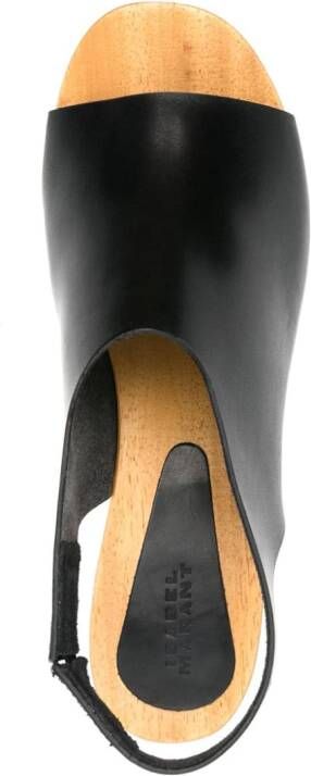 ISABEL MARANT 50 mm Okya leren klompen Zwart