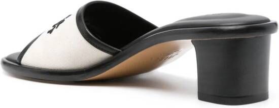 ISABEL MARANT Eirin 60 mm muiltjes met geborduurd logo Zwart