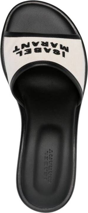 ISABEL MARANT Eirin 60 mm muiltjes met geborduurd logo Zwart