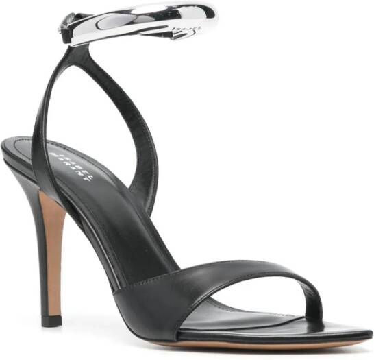 ISABEL MARANT Yluan 80 mm leren sandalen Zwart