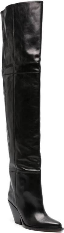 ISABEL MARANT 90 mm Lalex kniehoge laarzen Zwart