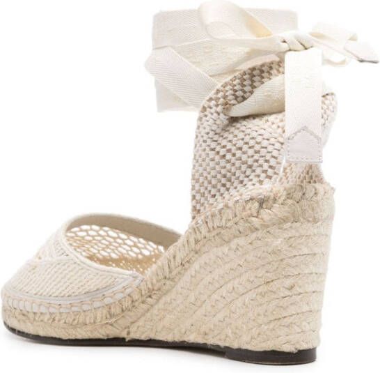 ISABEL MARANT Alfafi 80 gehaakte espadrilles Beige