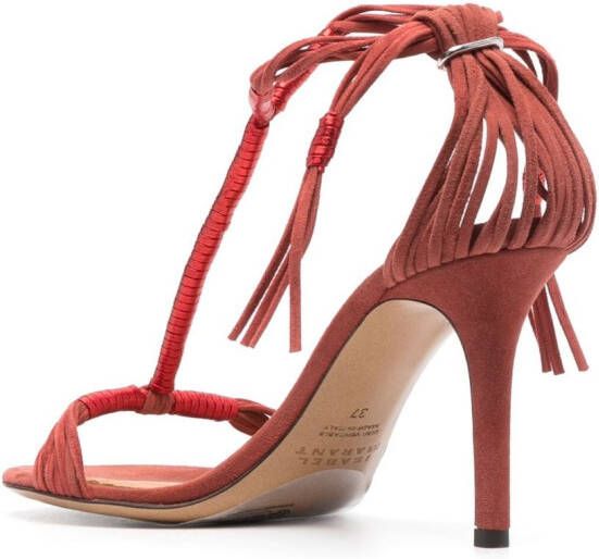 ISABEL MARANT Anssi leren sandalen Rood