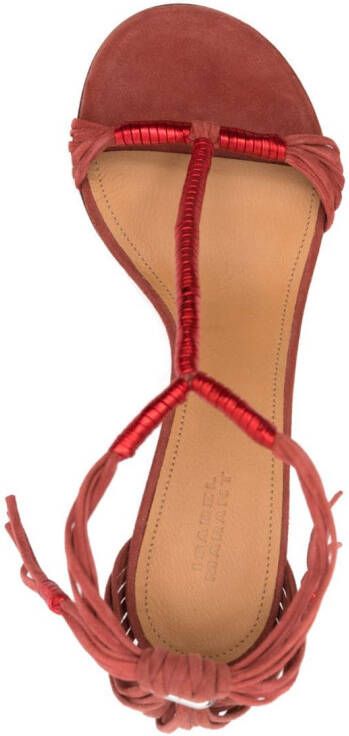 ISABEL MARANT Anssi leren sandalen Rood