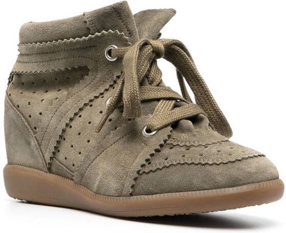 ISABEL MARANT Bobby sneakers met sleehak Groen