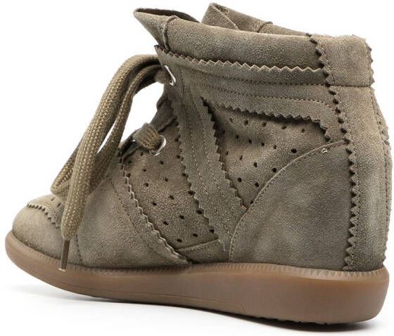 ISABEL MARANT Bobby sneakers met sleehak Groen