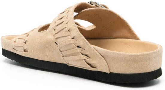 ISABEL MARANT Lennyo raffia sandalen Beige