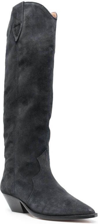 ISABEL MARANT Denvee 50mm suede knee-high boots Zwart