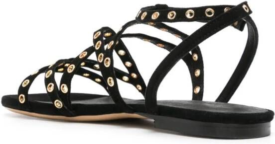 ISABEL MARANT Suède sandalen verfraaid met ringlets Zwart