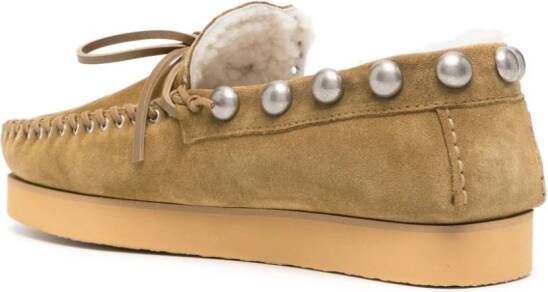 ISABEL MARANT Loafers met lammy voering Groen