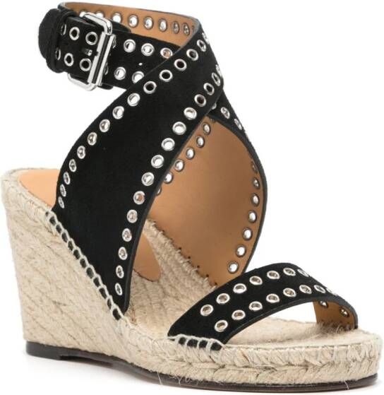 ISABEL MARANT Iriane 85 mm espadrilles met sleehak Zwart