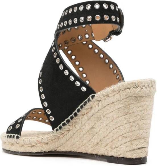 ISABEL MARANT Iriane 85 mm espadrilles met sleehak Zwart