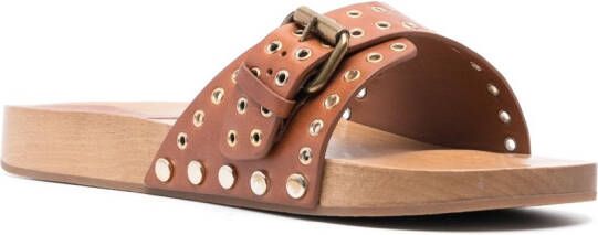 ISABEL MARANT Jaso slippers met gesp Bruin