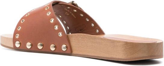 ISABEL MARANT Jaso slippers met gesp Bruin