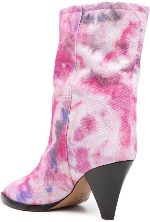ISABEL MARANT Laarzen met tie-dye print Roze