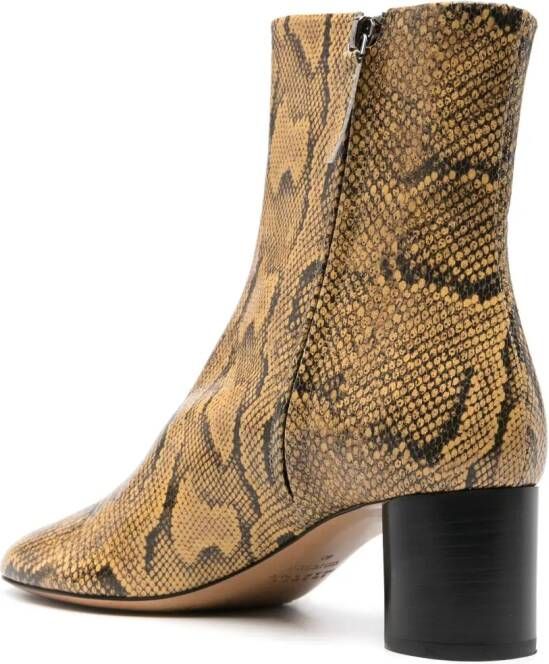ISABEL MARANT Leaden leren enkellaarzen Beige