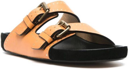 ISABEL MARANT Lennyo slippers met gesp Oranje