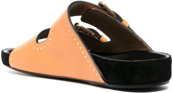 ISABEL MARANT Lennyo slippers met gesp Oranje