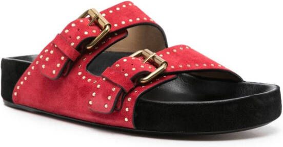 ISABEL MARANT Lennyo suède sandalen Rood