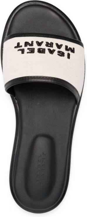 ISABEL MARANT Vikee sandalen met geborduurd logo Beige