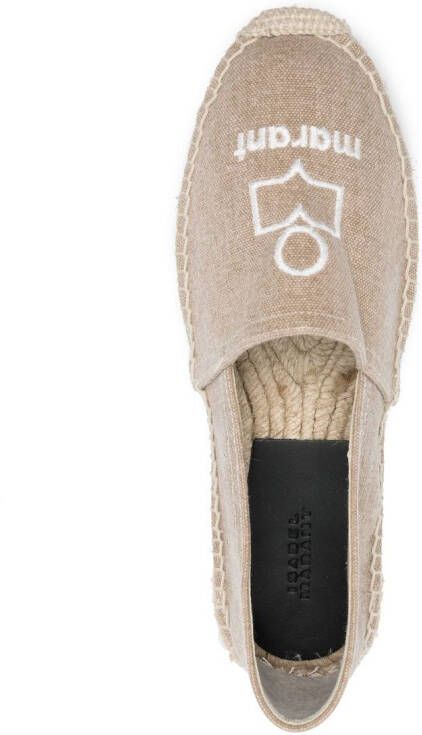 ISABEL MARANT Espadrilles met logoprint Beige