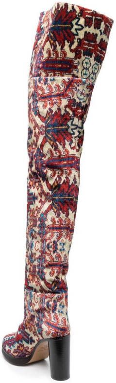 ISABEL MARANT Lurna laarzen met jacquard Rood