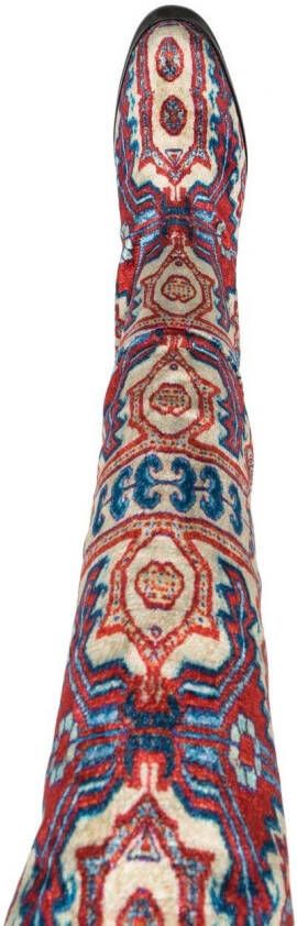 ISABEL MARANT Lurna laarzen met jacquard Rood