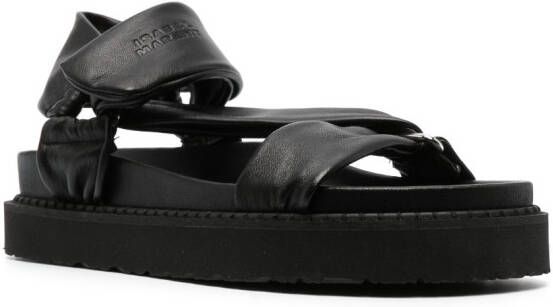 ISABEL MARANT Naori sandalen van bewerkt leer Zwart