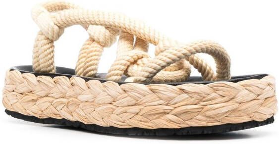 ISABEL MARANT Sandalen met plateauzool Beige