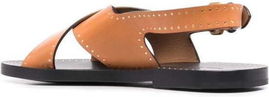 ISABEL MARANT Slingback sandalen met gekruiste bandjes Bruin