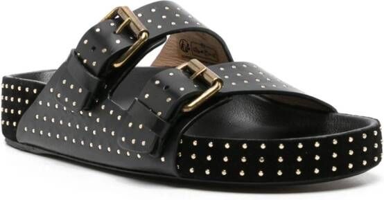 ISABEL MARANT Lennyo leren sandalen Zwart