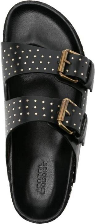 ISABEL MARANT Lennyo leren sandalen Zwart