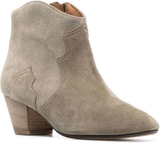 ISABEL MARANT Dicker suède enkellaarzen Beige